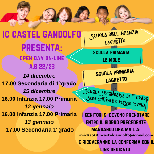 OPEN DAY Notizie Istituto Comprensivo Castel Gandolfo RM